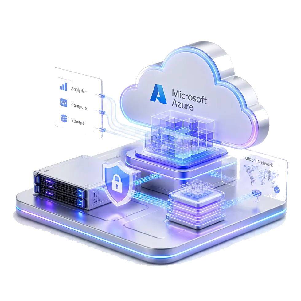 Plataforma Microsoft Azure con nube local Chile Central, cómputo y seguridad