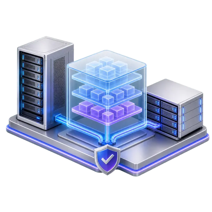 Servidores, almacenamiento y capas de virtualización dimensionadas para cargas empresariales