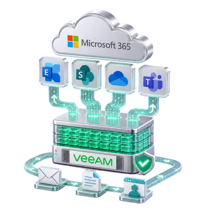 Visual transparente de respaldo Microsoft 365