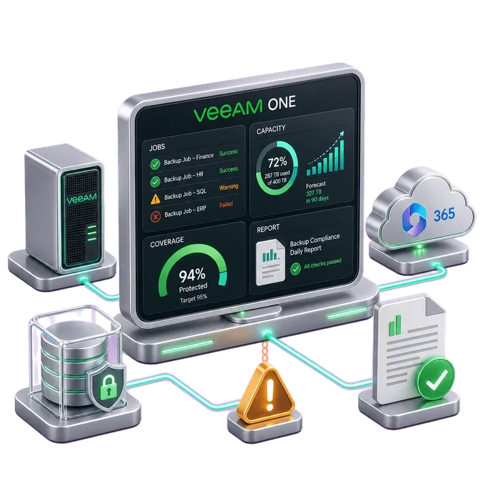 Visual transparente de monitoreo de respaldo